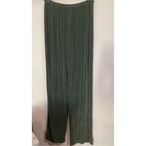 Soft Wear By Mark Singer Womens Olive Green Shimmer Wide Leg Pants Size S